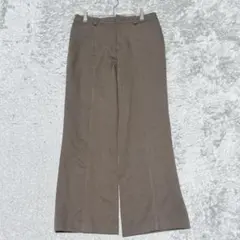 センタープレスフレアパンツ　スラックス無地［67］ブラウン