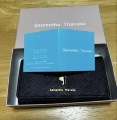 値下 訳あり サマンサタバサ キーケース ブラック 4連 ホワイト カード入れ