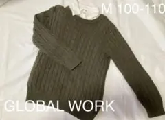 GLOBAL WORK 白シャツ　セーター　セット売り　Mサイズ　100〜110