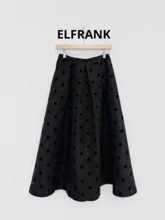 ELFRANK エルフランク　フロッキードットプリントタックフレアスカートのサムネイル