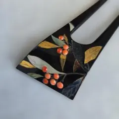 鼈甲　かんざし　珊瑚　螺鈿細工　簪　き6　芝山細工　べっ甲　アンティーク　着物