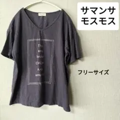 サマンサモスモス　フリーサイズ　半袖　Tシャツ　Vネック　トップス　ネイビーのサムネイル