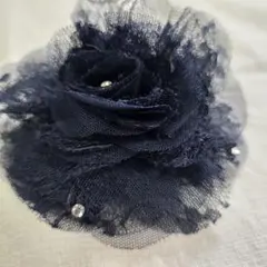 コサージュ　ネイビー