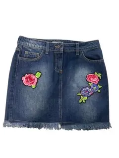 MSGM KIDS♡花刺繍 デニムミニスカート♡キッズ