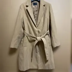 WHITE FRAN ベルト付きベージュロングコート L