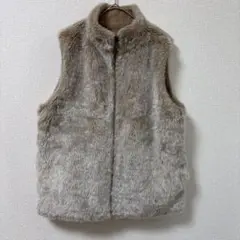 ベストライトベージュ L ファー フリース リバーシブル 2WAY もふもふ