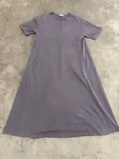 【最終お値下げ】GU Aラインワンピース　綿100% Mサイズ　ブラウン　夏服