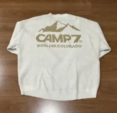 CAMP7 クルーネック ニット セーター ホワイト M-Lのサムネイル