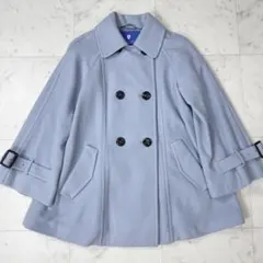 ブルーレーベルクレストブリッジ スペリオルメルトンケープコート 水色 サイズ38