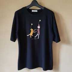 LA MERISE ATSUKO MATANO Tシャツ 黒 綿１００％ M-L
