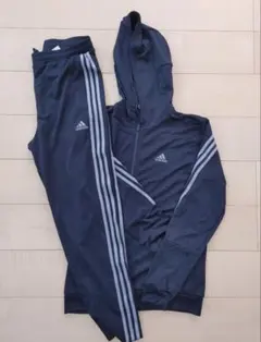 新品　adidas ジャージ 上下セット セットアップ　ネイビー　Ｌ　フーディーのサムネイル