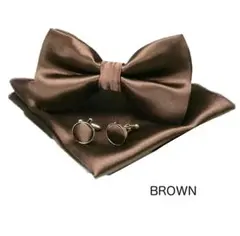 【新品未使用】蝶ネクタイスーツ無地結婚式二次会入学式卒業式茶ブラウン