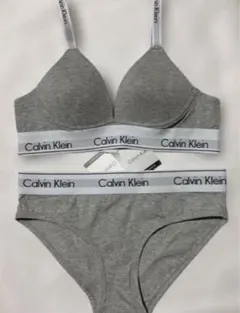 Calvin Klein グレー ブラジャーショーツセットのサムネイル