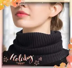 シルクとカシミヤの優しい手触り❤シルク　カシミヤ　ネックウォーマー　ブラック