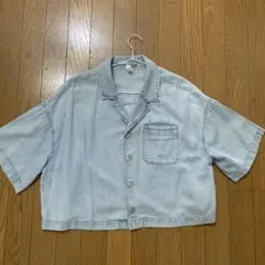 H&M デニムシャツ 半袖 ライトブルーのサムネイル