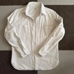 UNIQLO　長袖　コーデュロイワークシャツ　M　オフホワイト　オーバーサイズ