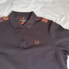 【FRED PERRY】半袖 ポロシャツ (10) チェック切替 希少 刺繡ロゴ