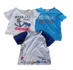 【90cm】男の子用 半袖Tシャツ 3枚セット まとめ売り BRANSHES入り