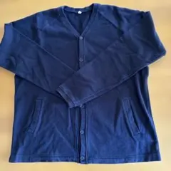 無印良品ネイビー ボタン付きカーディガン