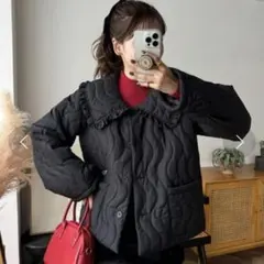 INTERFACTORYビッグカラー中綿キルティングジャケット