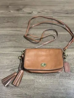 COACH コーチ　ショルダーバッグ　ターンロック　茶　ジャンク品
