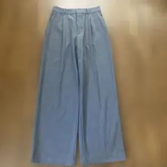 未使用　UNIQLO タックワイドパンツ グレー M 股下70
