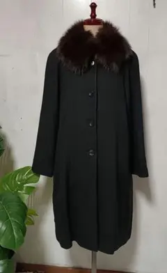 K中古美品 防寒コート 毛皮 カシミヤ ミンク 黒□N80825-01 - メルカリ