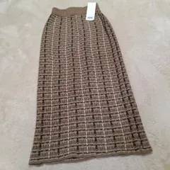 新タグ付 アズール/AZUL BY MOUSSY ニット ロング スカート【S】