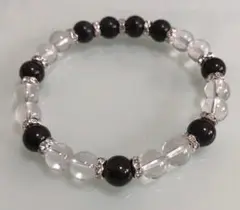 625.水晶&ブラックラブラドライト ブレスレット