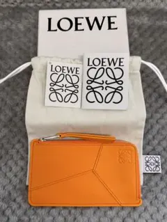 《新同品》LOEWE ロエベ　パズル ロング コインカードホルダー　オレンジ