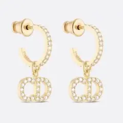 Dior ピアス フープ Clair D Lune ゴールド ストーン 美品 - メルカリ
