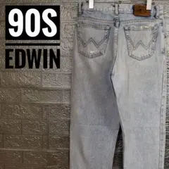 90SエドウィンEDWINヴィンテージ古着デニムパンツW76　テーパードジーンズ