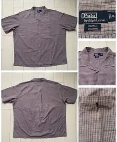 美品 90s POLO ラルフローレン オープンカラー 開襟 シャツ XXL