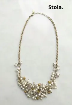 Stola.　ネックレス　ビジューネックレス　イミテーションパール　ゴールドのサムネイル