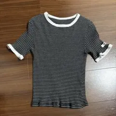 VANNIEU 半袖リブTシャツ ボーダーのサムネイル