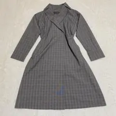 any FAM エニィファム グレンチェック コートワンピース ロング丈 フリー