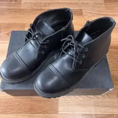 ブラック ワークブーツ レースアップ　レザー　皮27センチ　新品