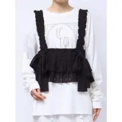 Arpege story 新品 フラワー レース ビスチェ 黒 M アルページュ