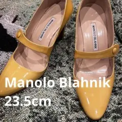 Manolo Blahnik マノロ パンプス イエロー 23.5cm