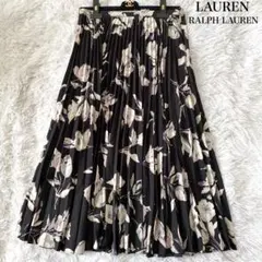 ローレンラルフローレン★フローラル プリーテッド ジョーゼット ミディスカート