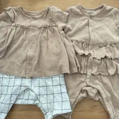 ベルメゾン　70cm ロンパース　まとめ売り　女の子　ベビー服　カエルロンパース