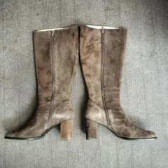 Marie femme　ブラウン スエード ロングブーツ ヒール8cm
