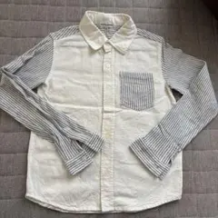 ☆GLOBAL WORK kids XL ストライプ異素材シャツ