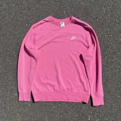 00s y2k NIKE ナイキ スウェット トレーナー ピンク 刺繍ロゴ