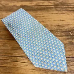 BVLGARI ブルガリ ネクタイシルク100% 柄もの ブルー