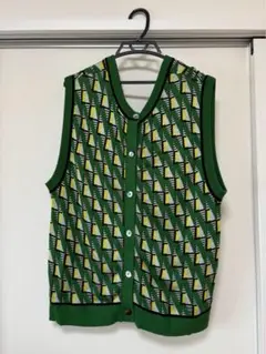 HARE 2WAYガララインニットベスト グリーンのサムネイル