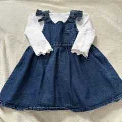 ブランシェス デニムワンピースと長袖トップス80