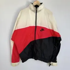 90s 銀タグ NIKE アシンメトリー ナイロンジャケット L ヴィンテージ