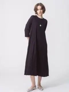 極美品 ロンハーマン 25SS リンクル プリーツ ロング スリーブ ドレス