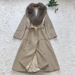 美品 2way マックスマーラ ロングコート ファー カシミヤ混 白タグ 40